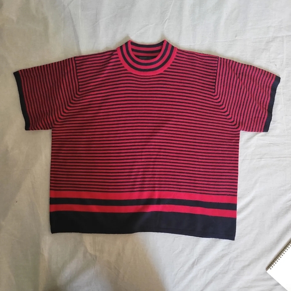 Oversized short sleeve mock turtleneck sweater 2XL - Picture 2 of 4